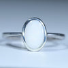 Coober Pedy White Opal Silver Ring - Size 9.75 Code CC11