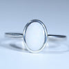 Coober Pedy White Opal Silver Ring - Size 9.75 Code CC11