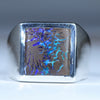 Natural Boulder Opal Matrix Mens Silver Ring - Size 14(Z+3) Code - MR46