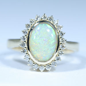 Natural Australian Queensland Pipe Opal Gold and Diamond Ring