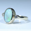 10k Gold - Solid Lightning Ridge Dark Opal - Natural Diamonds