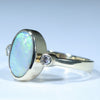 Lightning Ridge Solid Opal and Diamond Gold Ring - Size 7.75 US Code - EM299