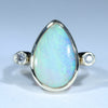 Natural Australian Boulder Opal Gold and Diamond Ring