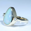 Natural Solid Australian Boulder Opal and Diamond Gold Ring - Size 7.75  US Code - T23