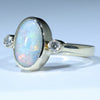 10k Gold - Solid Queensland Boulder Opal - Natural Diamonds