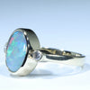 10k Gold - Solid Queensland Boulder Opal - Natural Diamonds