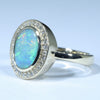 10k Gold - Solid Lightning Ridge Dark Opal - Natural Diamonds