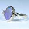 10k Gold - Solid Queensland Boulder Opal - Natural Diamonds