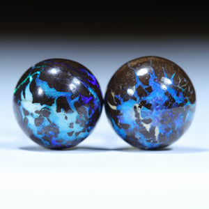 Natural Australian Opal Matrix Gold Ball Studs