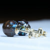 Natural Australian Opal Matrix Gold Earring Studs (8mm) Code W40
