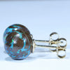 Natural Australian Opal Matrix Gold Earring Studs (10mm) Code W49