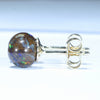 Natural Australian Opal Matrix Gold Earring Studs (7mm) Code W41