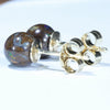 Natural Australian Opal Matrix Gold Earring Studs (7mm) Code W41