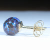 Natural Australian Opal Matrix Gold Earring Studs (8.5mm) Code W42