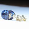 Natural Australian Opal Matrix Gold Earring Studs (8.5mm) Code W42