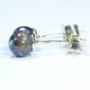 Natural Australian Opal Matrix Gold Earring Studs (7mm) Code W48