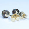 Natural Australian Opal Matrix Gold Earring Studs (7mm) Code W48