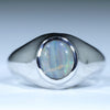 Natural Australian Boulder Opal Silver Men's Ring