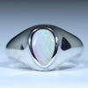Natural Australian Crystal Opal Silver Men's Ring