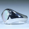 Silver Men's Ring - Opal Birthstone for October - Australian Opal Shop - Qld