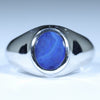 Natural Australian Boulder Opal Silver Men's Ring