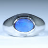 Natural Australian Boulder Opal Silver Men's Ring