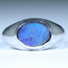 Opal Birthstone for October - Silver Men's Ring - Australian Opal Shop