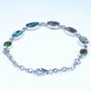 Australian Boulder Opal Silver Bracelet 16.5cm - 20.5cm Code  D29