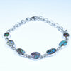 Natural Australian Boulder Opal Silver Bracelet