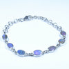 Natural Australian Boulder Opal Silver Bracelet