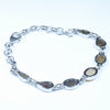 Australian Boulder Opal Silver Bracelet 15.5cm - 19.5cm Code  D01