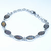 Australian Boulder Opal Silver Bracelet 17cm - 20.5cm Code  D31