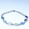 Natural Australian Boulder Opal Silver Bracelet