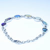 Australian Solid Opal Silver Bracelet 17cm - 21cm Code  D34