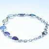 Australian Solid Opal Silver Bracelet 17cm - 21cm Code  D34