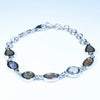 Australian Solid Opal Silver Bracelet 17cm - 21cm Code  D34