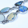 Australian Solid Opal Silver Bracelet 17cm - 21cm Code  D34