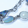 Australian Solid Opal Silver Bracelet 17cm - 21cm Code  D34