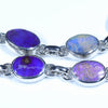 Australian Boulder Opal Silver Bracelet 15cm - 19.5cm Code  D02
