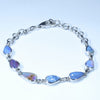 Natural Australian Boulder Opal Silver Bracelet