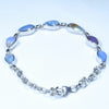 Natural Australian Solid Queensland Boulder Opal Silver Bracelet