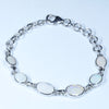 Natural Australian Coober Pedy White Opal Silver Bracelet