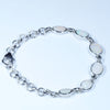 Natural Coober Pedy Solid Opal Silver Bracelet 14.5cm - 18.5cm Code  D37