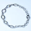 Natural Coober Pedy Solid Opal Silver Bracelet 14.5cm - 18.5cm Code  D37