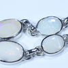Natural Coober Pedy Solid Opal Silver Bracelet 14.5cm - 18.5cm Code  D37