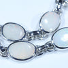 Natural Coober Pedy Solid Opal Silver Bracelet 14.5cm - 18.5cm Code  D37