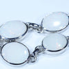 Natural Coober Pedy Solid White Opal Silver Bracelet 17cm - 21cm Code  D36