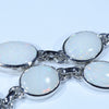 Natural Coober Pedy Solid White Opal Silver Bracelet 17cm - 21cm Code  D36