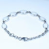 Natural Coober Pedy Solid White Opal Silver Bracelet 17cm - 21cm Code  D36