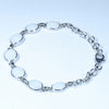 Natural Coober Pedy Solid White Opal Silver Bracelet 17cm - 21cm Code  D36